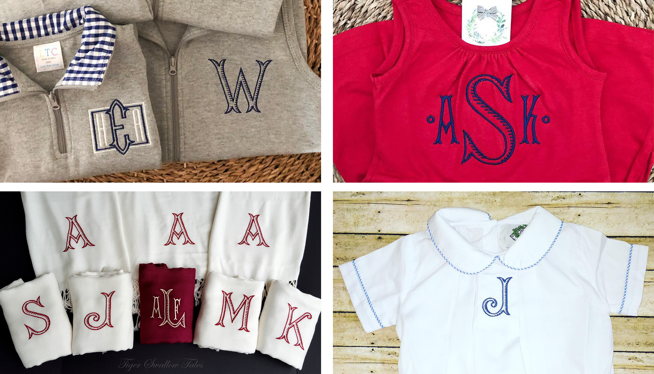 Ribbed Monogram Embroidery Font - Clothes