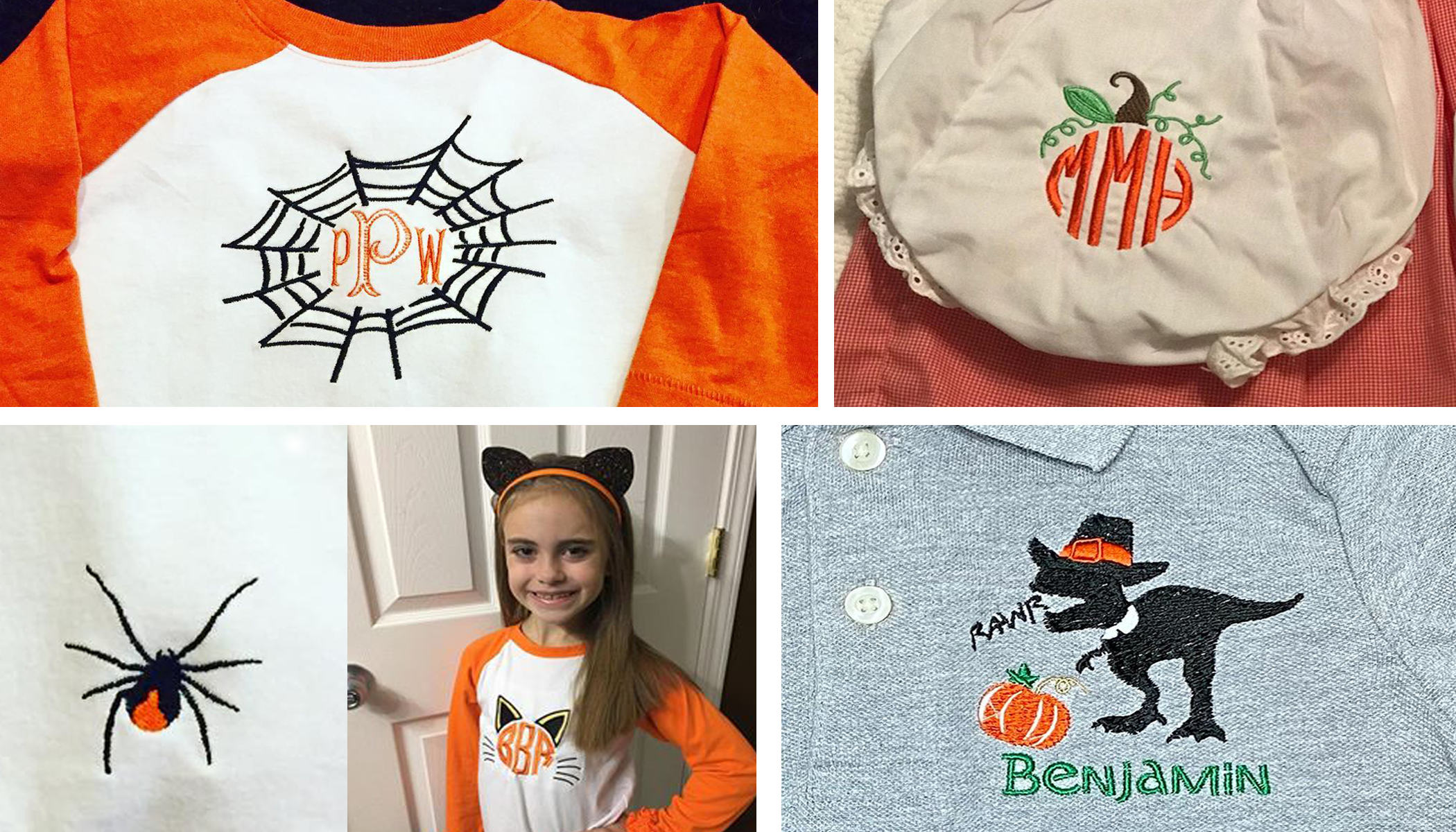Halloween Embroidery Projects - T-shirts, Polo Shirts, and Diaper Cover